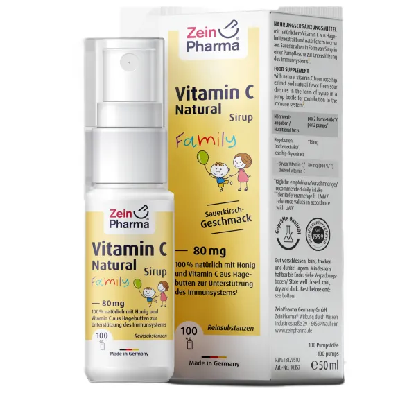 Vitaminas C Natūralus Sirupas, 80 mg (Seur Cherry)