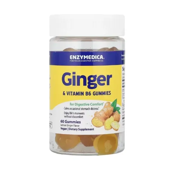 Ginger & Vitamin B6 Gummies, Lemon Ginger