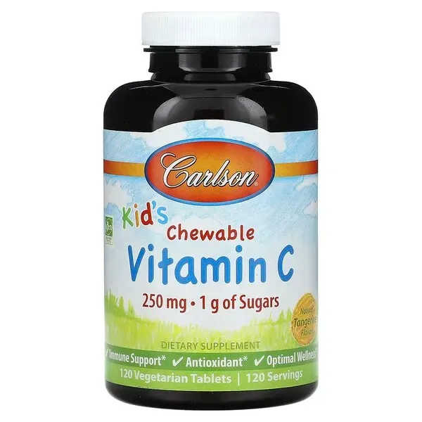 Vaikiškas kramtomas vitaminas C, 250 mg natūralus tangerinas
