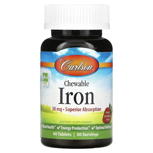 Chewable Iron, 30mg Strawberry