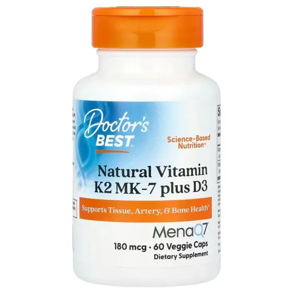 Natūralus vitaminas K2 MK7 su MenaQ7 ir D3 Doctor's Best