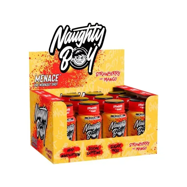 Menace Pre-Workout Shot, Strawberry & Mango