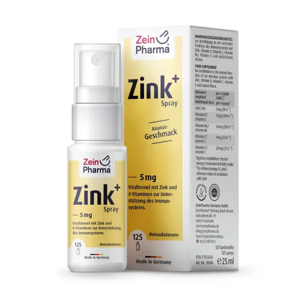 Zinc+ Spray, 5mg (Pineapple)