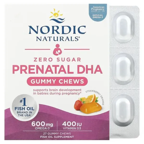 Prenatal DHA Gummy Chews, Braškių Oranžinė