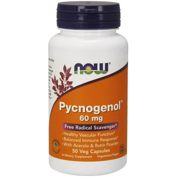 Piknogenolis su acerola ir rutino milteliais NOW Foods