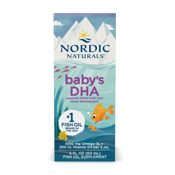 Baby DHA žuvų aliejus, 1050 mg Omega3 su vitaminu D3