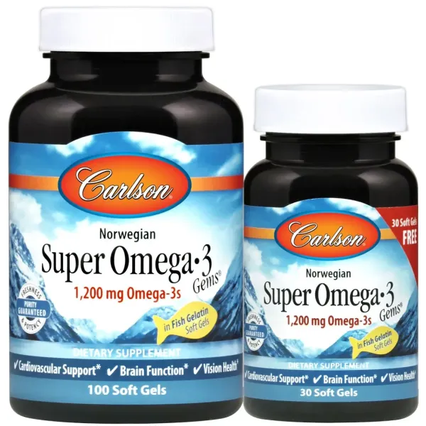 Norvegijos super Omega-3 Gems, 1200mg
