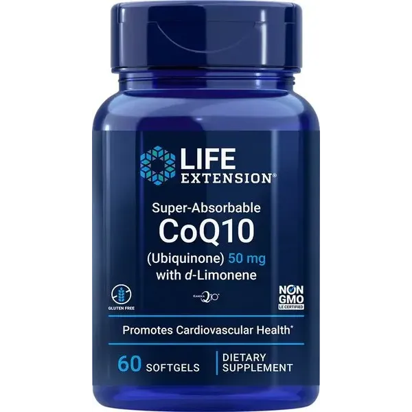 Superabsorbuojamas CoQ10 (Ubichinonas) su d- limonenu, 100 mg