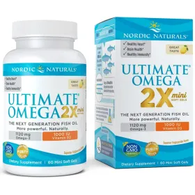 Ultimate Omega 2X Mini with Vitamin D3, 1120mg Lemon