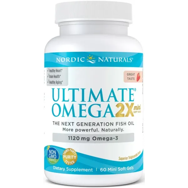 Ultimate Omega 2X mini, 1120 mg braškių
