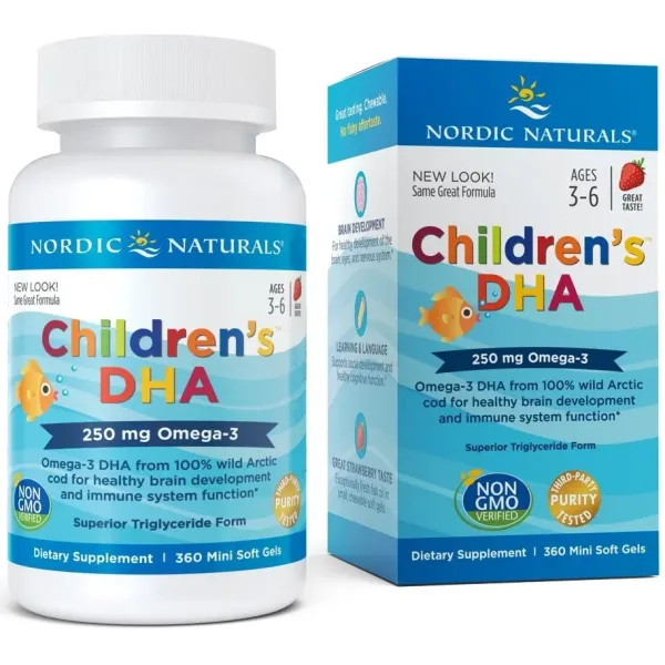 Vaikų DHR, 250 mg Omega3 Braškių