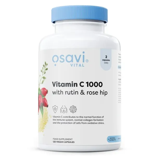 Vitaminas C1000 su rutinu ir rožių hipa
