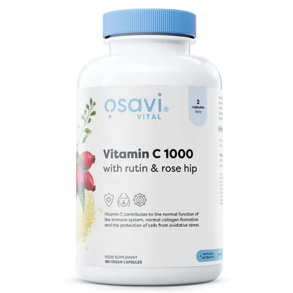 Vitaminas C1000 su rutinu ir rožių hipa