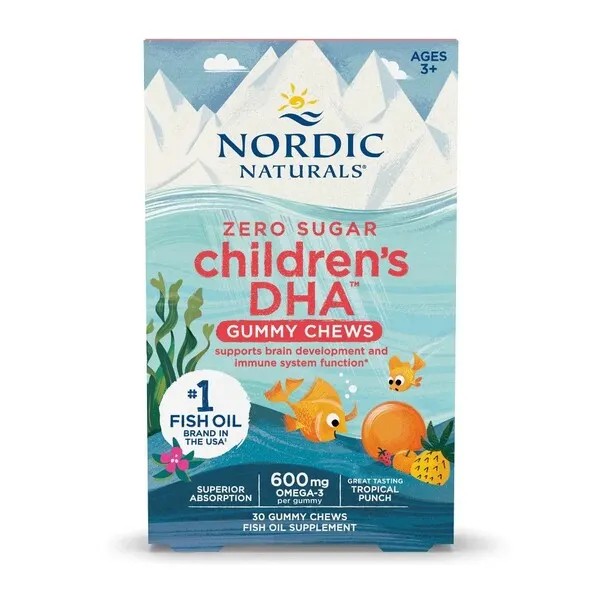 Children's DHA Gummy Chews 600mg, Tropical Punch