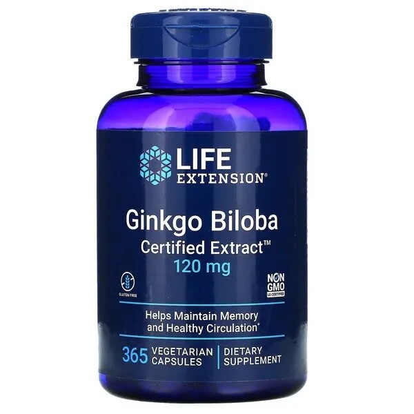 Ginkgo Biloba, Certified Extract, 120mg