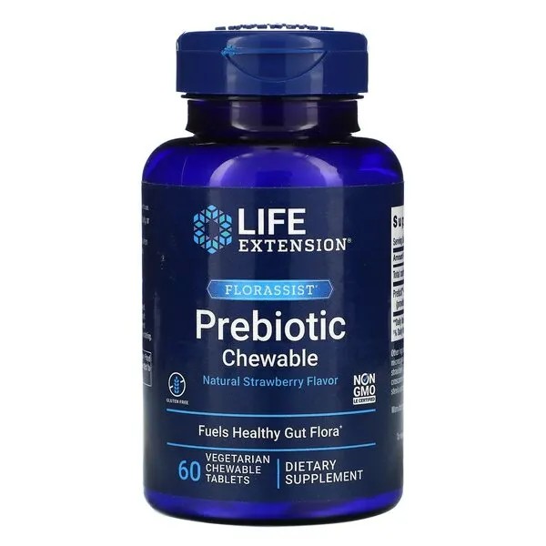 Florassist Prebiotic Chewable, Natural Strawberry