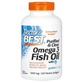 Purified & Clear Omega 3 Fish Oil, 1000mg