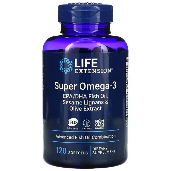 Super Omega-3 EPA/DHA Fish Oil, Sesame Lignans & Olive Extract