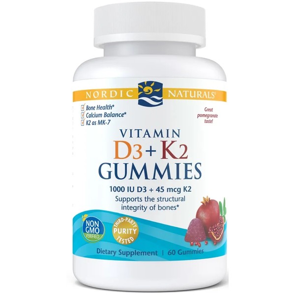 Vitamin D3+K2 Gummies, Pomegranate
