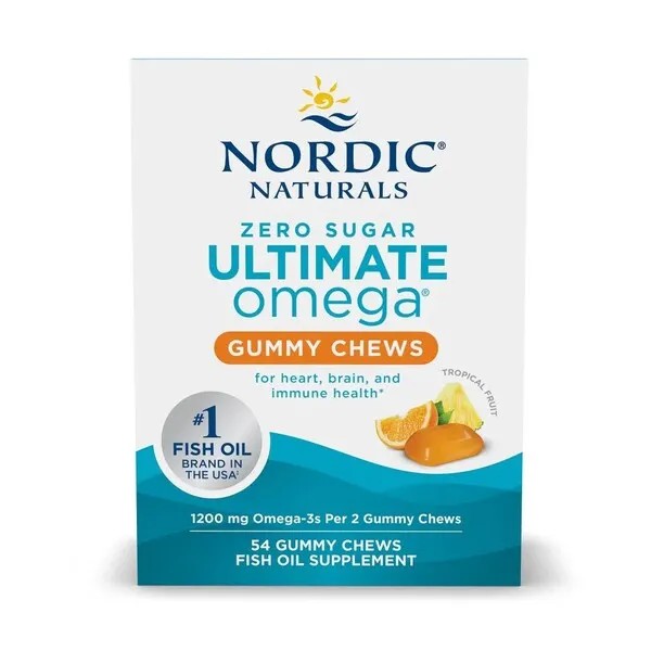 Ultimate Omega Gummy Chews, 1200mg Tropical Fruit