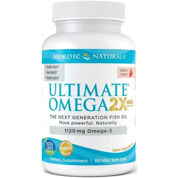 Ultimate Omega 2X Mini, 1120mg Strawberry