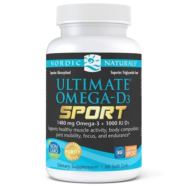 Ultimate Omega-D3 Sport, 1480mg Lemon