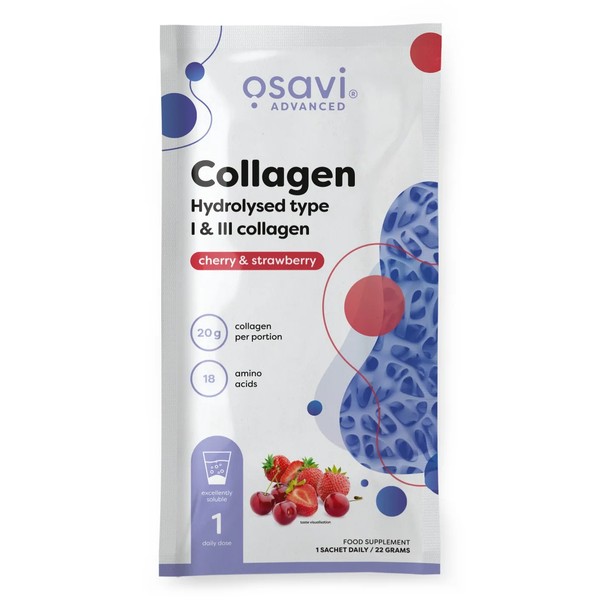 Collagen Hydrolysed Type I & III, Cherry & Strawberry